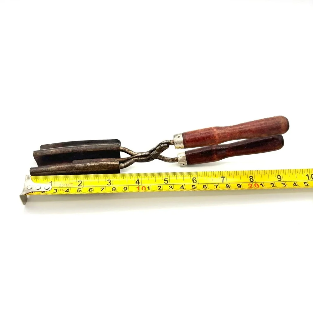 Antique Vintage Iron Hair Crimping Curl Tool Marcel Wave Wood Flapper Girl 1920s